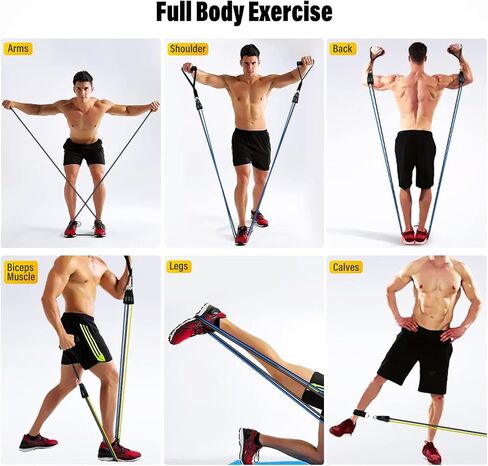 homdat Resistance Bands, Resistance Band Set with Handles for Men Women, Workout Bands, Exercise Bands with Door Anchor, Handles, Legs Ankle Straps for Muscle Training, Shape Body (150lbs) in Kuwait