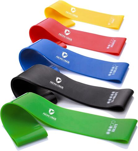 أربطة مقاومة للتمرين، أربطة تمرين للياقة البدنية في صالة الألعاب الرياضية المنزلية، أربطة غنيمة للرجال والنساء، أربطة مرنة قابلة للتمدد للتمرين، مجموعة من 5 قطع in Kuwait