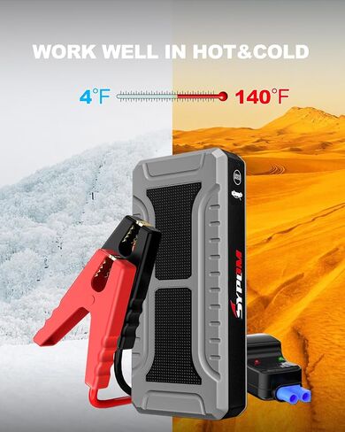 SYPOM Car Jump Starter, 4000A Peak Battery Jump Starter (for All Gas or Up to 10L Diesel), Portable Battery Booster Power Pack, 12V Auto Jump Box with LED Light,Power Bank, USB Quick Charge in Saudi Arabia