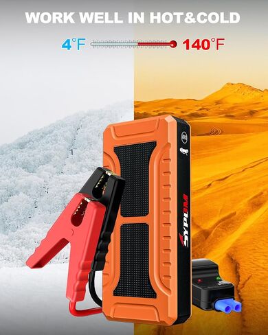SYPOM Car Jump Starter, 4000A Peak Battery Jump Starter (for All Gas or Up to 10L Diesel), Portable Battery Booster Power Pack, 12V Auto Jump Box with LED Light,Power Bank, USB Quick Charge in Saudi Arabia