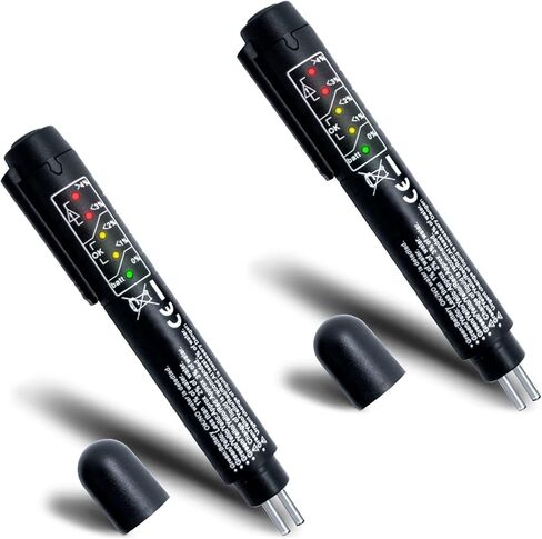 جهاز اختبار سائل الفرامل من Leewoth، قلم اختبار سائل الفرامل لمركبة DOT3 DOT4، جهاز اختبار رطوبة سائل الفرامل مع 5 مؤشرات LED، أداة اختبار تشخيص الفرامل التلقائية in Kuwait