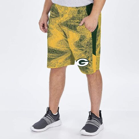 شورت Zubaz للرجال مرخص رسميًا من البوليستر الثابت مع لوحات جانبية، لون الفريق in Saudi Arabia