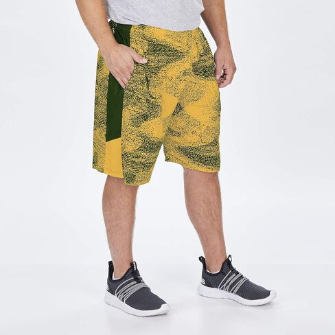 شورت Zubaz للرجال مرخص رسميًا من البوليستر الثابت مع لوحات جانبية، لون الفريق in Saudi Arabia