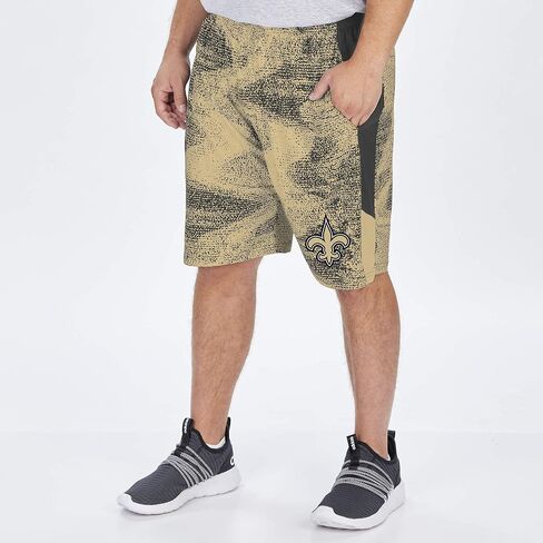 شورت Zubaz للرجال مرخص رسميًا من البوليستر الثابت مع لوحات جانبية، لون الفريق in Saudi Arabia