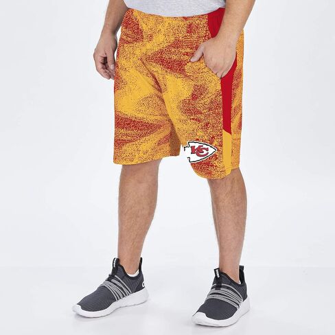 شورت Zubaz للرجال مرخص رسميًا من البوليستر الثابت مع لوحات جانبية، لون الفريق in Saudi Arabia