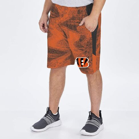 شورت Zubaz للرجال مرخص رسميًا من البوليستر الثابت مع لوحات جانبية، لون الفريق in Saudi Arabia
