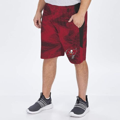 شورت Zubaz للرجال مرخص رسميًا من البوليستر الثابت مع لوحات جانبية، لون الفريق in Saudi Arabia