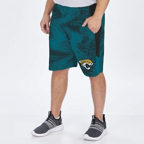شورت Zubaz للرجال مرخص رسميًا من البوليستر الثابت مع لوحات جانبية، لون الفريق in Saudi Arabia