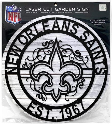لافتة معدنية مقطوعة بالليزر من NFL New Orleans Saints، باللون الأسود in Kuwait