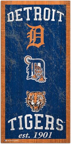 علامة تراث ديترويت تايجرز للجنسين من Fan Creations MLB Detroit Tigers، لون الفريق، 6 × 12 in Saudi Arabia