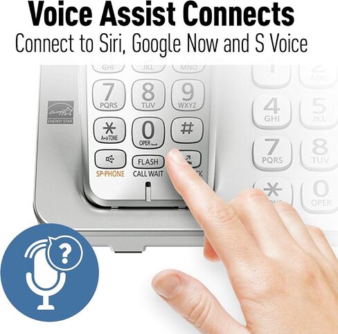 Panasonic Link2Cell Bluetooth Cordless DECT 6.0 Expandable Phone System with Answering Machine and Enhanced Noise Reduction - 4 Handsets - KX-TGE474S (Silver) in Saudi Arabia