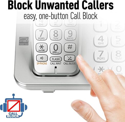 Panasonic Link2Cell Bluetooth Cordless DECT 6.0 Expandable Phone System with Answering Machine and Enhanced Noise Reduction - 4 Handsets - KX-TGE474S (Silver) in Saudi Arabia