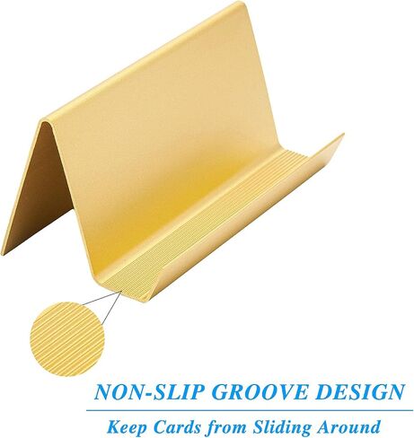 Metal Business Card Holder for Desk, Modern Business Card Holder Display, Aluminum Desktop Business Card Organizer, Business Name Card Stands, Gold in Saudi Arabia