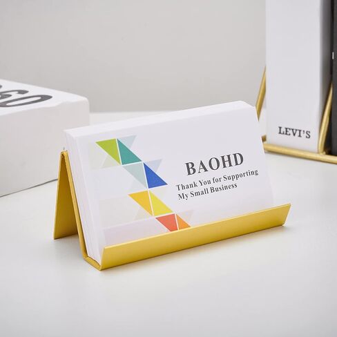 Metal Business Card Holder for Desk, Modern Business Card Holder Display, Aluminum Desktop Business Card Organizer, Business Name Card Stands, Gold in Saudi Arabia