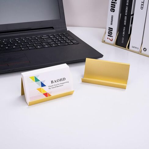 Metal Business Card Holder for Desk, Modern Business Card Holder Display, Aluminum Desktop Business Card Organizer, Business Name Card Stands, Gold in Saudi Arabia