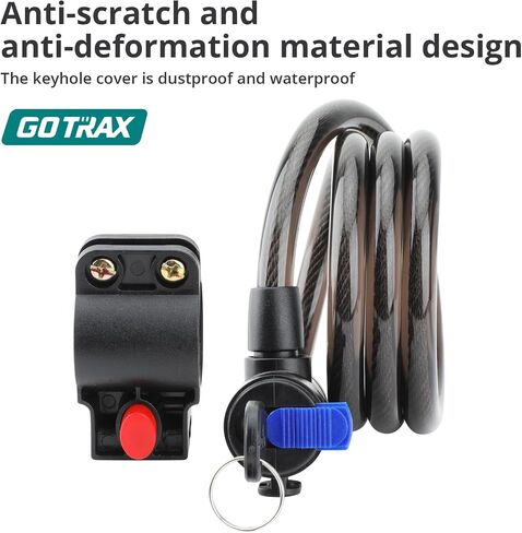 Gotrax LockGuard Scooter Locks, 4 Feet Bike Locks Cable, Heavy Duty Anti Theft Bicycle Lock with Mounting Bracket and 2 Keys, Cable Lock Suitable for Scooters and Bikes (Key Lock) in Saudi Arabia