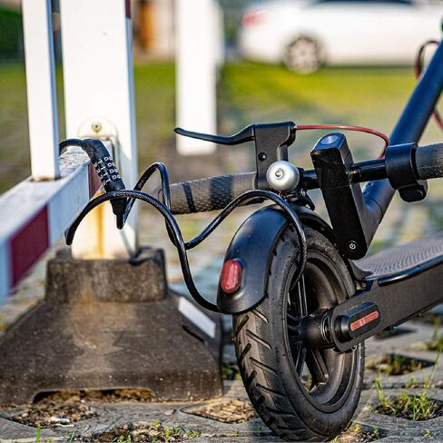 Populo 4 Digit Combination Scooter Lock Cable - Keyless, Convenience & Strong，Flexible Steel Cable 4 FT Long 5/16 in Fit in Kuwait