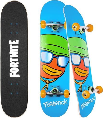 Fortnite 31" Skateboard - Cruiser Skateboard with Printed Graphic Grip Tape, ABEC-5 Bearings, Durable Deck & Smooth Wheels, Great for Teens in Saudi Arabia