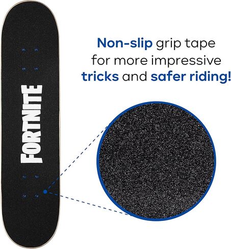 Fortnite 31" Skateboard - Cruiser Skateboard with Printed Graphic Grip Tape, ABEC-5 Bearings, Durable Deck & Smooth Wheels, Great for Teens in Saudi Arabia