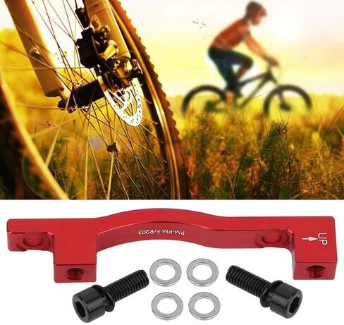 Delaman Disc Brake Adaptor Durable Bike Disc Brake Mount Caliper Adapter for Mountain Bike Bicycle with Screw Washer, Adapter for 203MM Rotor(red) in Saudi Arabia