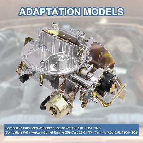 RADHLBNIU 2 Barrel Carburetor Compatible with Ford Mustang 289 302 351 Cu Jeep 360 Cu Engine, Replace Motorcraft 2100 2150 Carb Electric Choke in Saudi Arabia