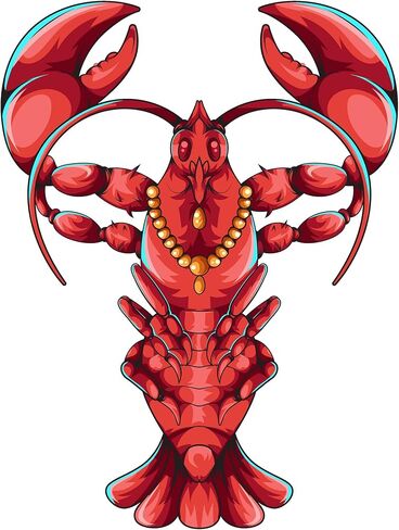 Lobster Sticker Decal 4" Easy Peel Vinyl Waterproof Aesthetic Indoor and Outdoor Stickers, Great for Cars, Skateboards, Laptops, Helmets and Computers. (1pcs) in Saudi Arabia