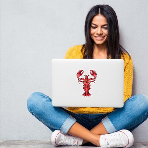 Lobster Sticker Decal 4" Easy Peel Vinyl Waterproof Aesthetic Indoor and Outdoor Stickers, Great for Cars, Skateboards, Laptops, Helmets and Computers. (1pcs) in Saudi Arabia