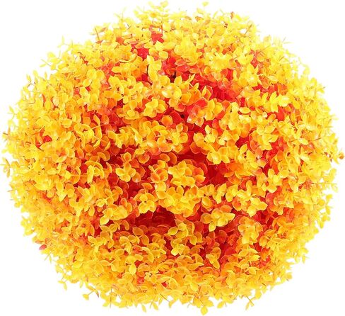 Healifty Home Decor Home Decor Artificial Boxwood Topiary Plant Decorative Faux Boxwood Lifelike Plant Sphere for Indoor Outdoor Garden Lawn Wedding Party Decor Orange Artificial Plants Fake Plants in Kuwait