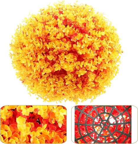 Healifty Home Decor Home Decor Artificial Boxwood Topiary Plant Decorative Faux Boxwood Lifelike Plant Sphere for Indoor Outdoor Garden Lawn Wedding Party Decor Orange Artificial Plants Fake Plants in Kuwait