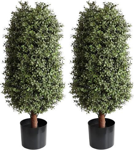 شجيرات خشب البقس توبياري الاصطناعية لديكور المنزل والحديقة نابض بالحياة للاستخدام الداخلي والخارجي 3Ft خشب البقس in Kuwait