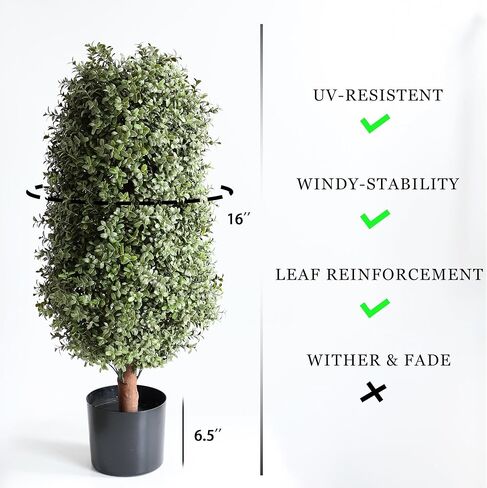 شجيرات خشب البقس توبياري الاصطناعية لديكور المنزل والحديقة نابض بالحياة للاستخدام الداخلي والخارجي 3Ft خشب البقس in Kuwait