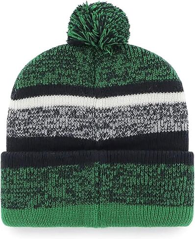 '47 Notre Dame Hat Fighting Irish Mens Womens Northward Cuffed Knit Winter Beanie, Green/Black, Navy Logo in Saudi Arabia