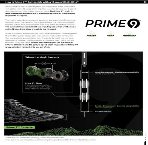 Box Two Prime 9 Multi Shift Non E-Bike, Single Shift E-Bike Cycling Groupset 9 Speed 1x Drivetrain Shifter, Rear Derailleur, Freehub Bike Cassette, Chain | Box Components in Saudi Arabia