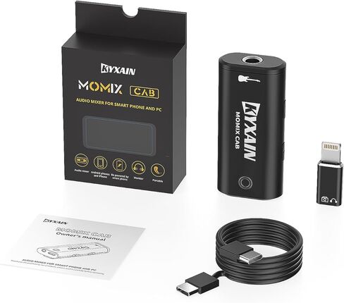 واجهة صوت جيتار محمولة، بطاقة صوت تسجيل داخلية بجيب KYXAIN مع نوع C للبث المباشر، توصيل وتشغيل Android والكمبيوتر الشخصي، Lightning to Type-C لأجهزة iPad وiPhone in Kuwait