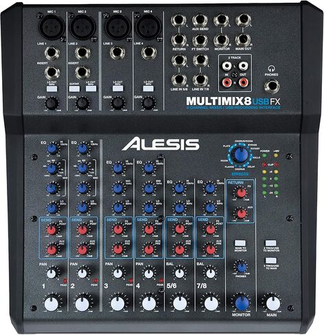 خلاط استوديو Alesis MultiMix 4 USB FX & Marantz Pro MPM1000-4 مع تأثيرات مدمجة وواجهة صوت USB وميكروفون مكثف XLR in Kuwait
