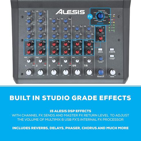 خلاط استوديو Alesis MultiMix 4 USB FX & Marantz Pro MPM1000-4 مع تأثيرات مدمجة وواجهة صوت USB وميكروفون مكثف XLR in Kuwait