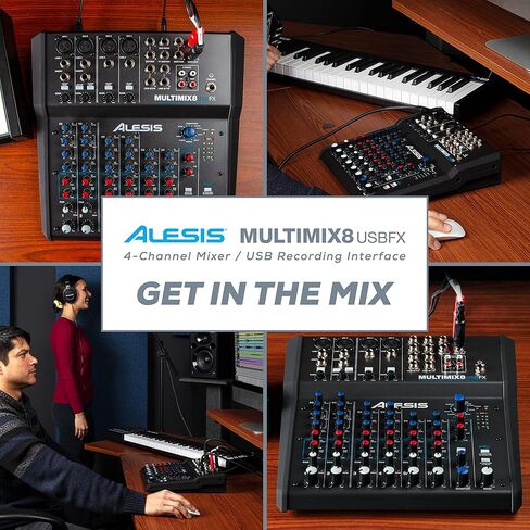 خلاط استوديو Alesis MultiMix 4 USB FX & Marantz Pro MPM1000-4 مع تأثيرات مدمجة وواجهة صوت USB وميكروفون مكثف XLR in Kuwait