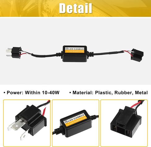 X AUTOHAUX 1 Pair H4 LED Car Headlight Canbus Decoder Error Free Warning Resistors Decoder Replacement Anti Flicker Resistor in Saudi Arabia