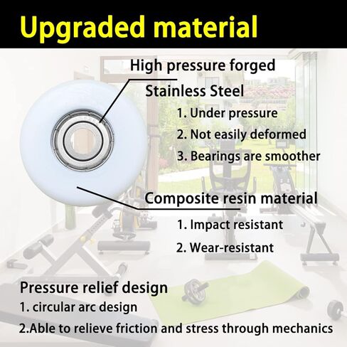 Upgraded Set of 4 Rollers Kit Replacement for Total Gym Wheels/Rollers, Fit for Total Gym Models: 2000, 3000, some 3000 XL, and a few very early XL, 15 Year Warranty in Kuwait