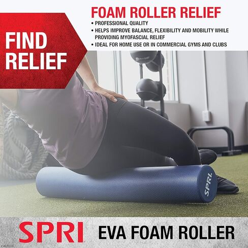 SPRI Foam Roller رغوة EVA ذات الخلايا المغلقة عالية الكثافة (متوفرة بأطوال 12 و 36 بوصة) in Kuwait