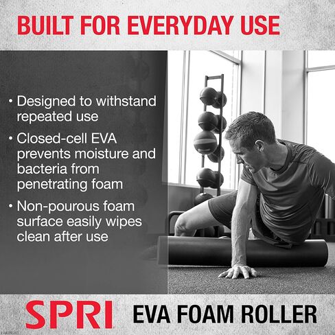 SPRI Foam Roller رغوة EVA ذات الخلايا المغلقة عالية الكثافة (متوفرة بأطوال 12 و 36 بوصة) in Kuwait