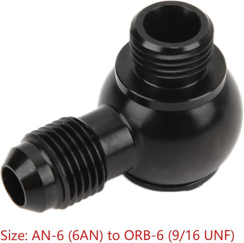 تركيب بانجو AN6، محول بانجو AN‑6 إلى ORB‑6 9/16 UNF Bolt ألومنيوم منخفض الارتفاع ملحق سيارة أسود دقيق in Kuwait