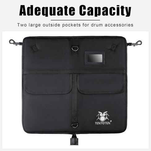 Drumstick Bag Thickened Drum Stick Bag with Shoulder Strap, Large Capacity Drum Sticks Bag for Drumsticks and Mallets Up to 15 Pairs, Black in Saudi Arabia