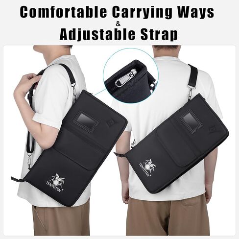 Drumstick Bag Thickened Drum Stick Bag with Shoulder Strap, Large Capacity Drum Sticks Bag for Drumsticks and Mallets Up to 15 Pairs, Black in Saudi Arabia
