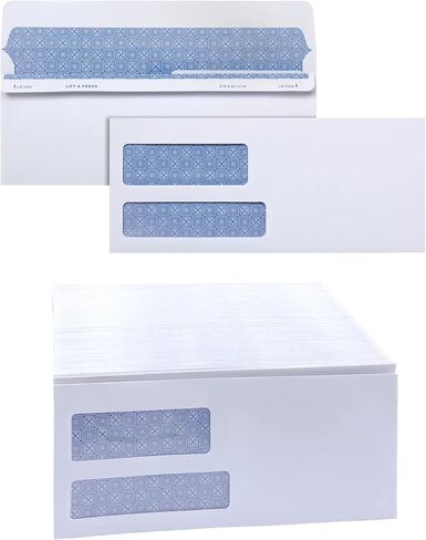 Iconikal Double Window Tamper-Evident Dual-Flap Closure Security Envelopes, Size #9, 250-Count in Saudi Arabia