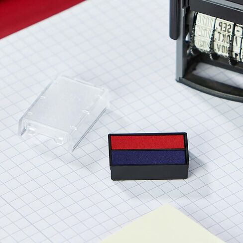 Trodat T4850 Printy Replacement Pad for Trodat Self-Inking Stamps, 0.19" x 1", Blue/Red in Saudi Arabia