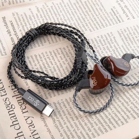 YINYOO CCZ Melody, Coffee Bean Original Replacement Cable Upgraded Earphones Cable Detachable IEM Cable with Microphones for kbear ks1/ks2/Lark/Robin/Rosefinch ccz Melody Coffee Bean Warrior IEM in Kuwait