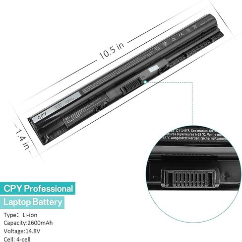M5Y1K استبدال بطارية الكمبيوتر المحمول (40WH 14.8V 2600MAH) لـ Dell Inspiron 14 15 17 5000 3000 Series 5755 5545 5459 3551 3467 Latitude 3460 3570 Vostro 3458 3558 M5y1k Hd4j0 vn3n0 wkrj2 Gxvj3 in Kuwait