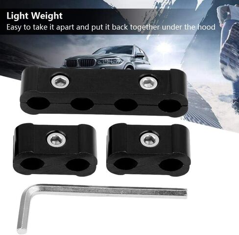 يلوح في الأفق شمعة اشعال السيارة، مقسم سلك المحرك، سبائك الألومنيوم، فاصل سلك توصيل الشرارة 8 مم 9 مم 10 مم 12 قطعة (أسود) in Kuwait