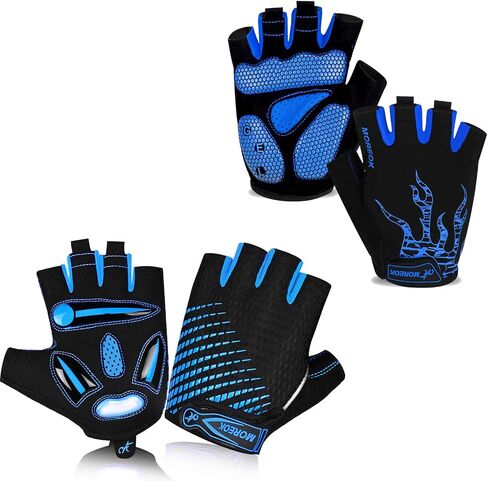 MOREOK Mens Cycling Gloves,Half Finger Biking Glove MTB DH Road Bicycle Gloves Gel Pad Shock-Absorbing Anti-Slip Breathable Motorcycle Mountain Bike Gloves Unisex Women in Saudi Arabia